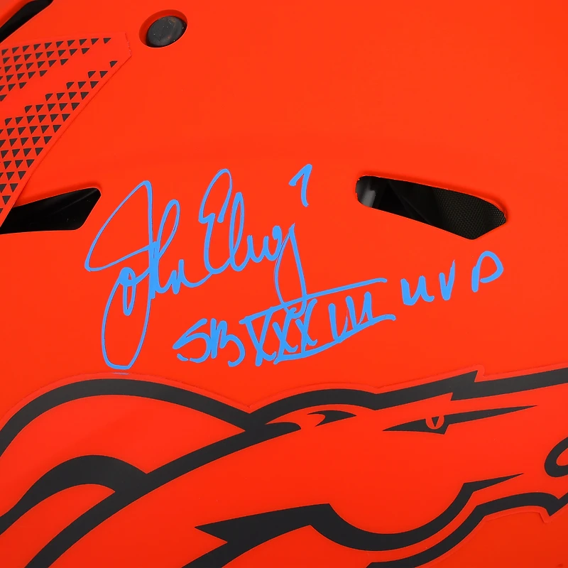 John Elway Denver Broncos Autographed Riddell Rave Speed Authentic Helmet with "SB XXXIII MVP" Inscription 