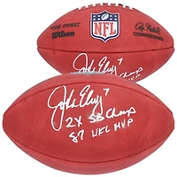 John Elway Denver Broncos Autographed Wilson Duke Full Color Football with "2X SB Champ" & "87 NFL MVP" Inscriptions