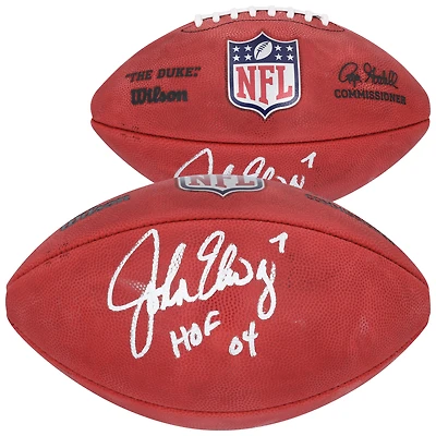 John Elway Denver Broncos Autographed Wilson Duke Full Color Football with "HOF 04" Inscription 