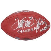 John Elway, Von Miller & Terrell Davis Denver Broncos Autographed Wilson Duke Full Color Football with Multiple Super Bowl MVP Inscriptions