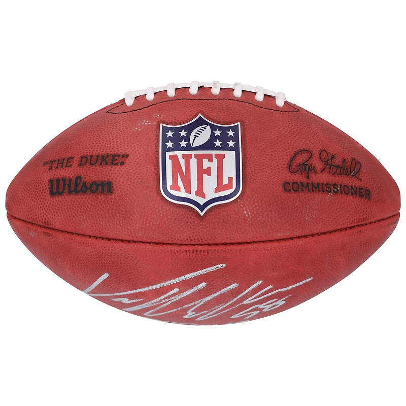 John Elway, Von Miller & Terrell Davis Denver Broncos Autographed Wilson Duke Full Color Football with Multiple Super Bowl MVP Inscriptions