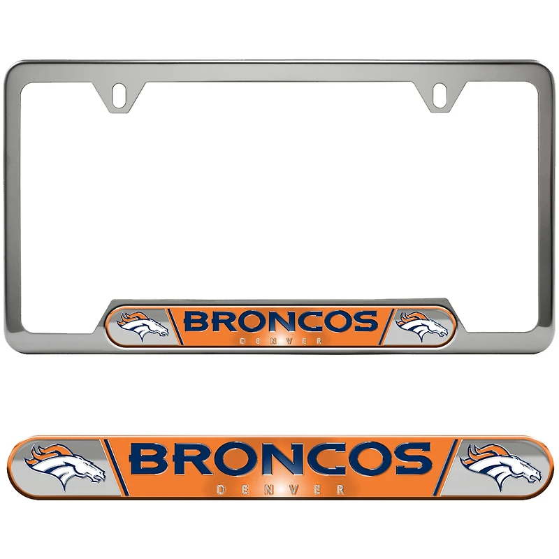 Cadre de plaque d'immatriculation en relief des Broncos de Denver