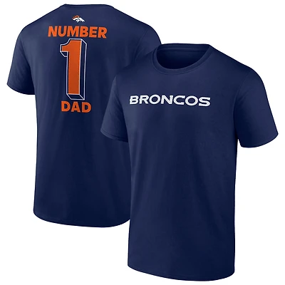 T-shirt Fanatics pour homme, bleu marine, Denver Broncos, grand et grand, numéro un, papa