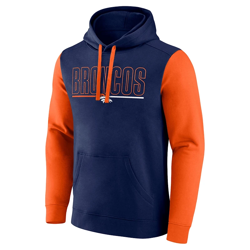 Men's Fanatics Navy Denver Broncos Big & Tall Outline Pullover Hoodie