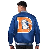 Men's Starter  Royal Denver Broncos Locker Room Satin Full-Snap Varsity Jacket