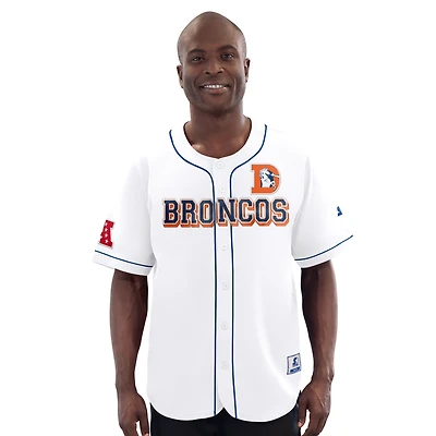 Maillot de baseball vintage à boutons complets pour homme Denver Broncos Relay blanc Starter