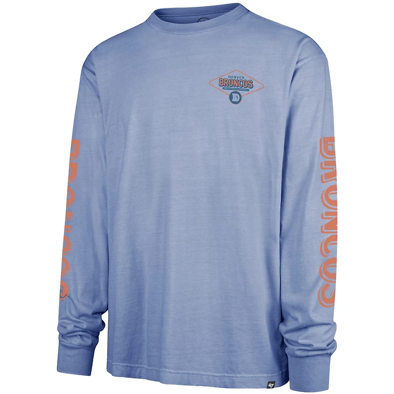 Men's '47 Blue Denver Broncos Cairn Ravine Foundation Throwback Long Sleeve T-Shirt