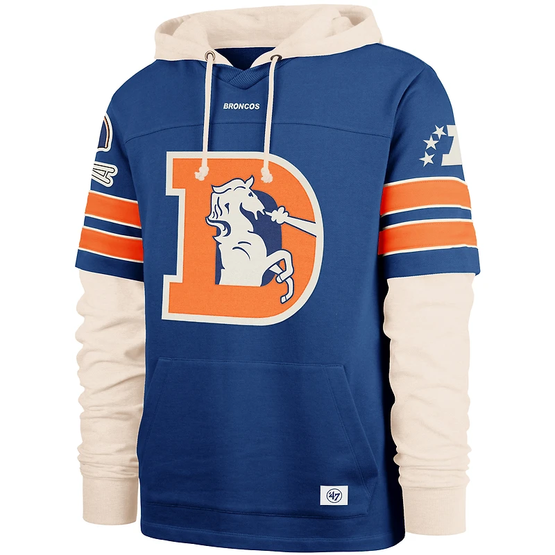 Sweat à capuche bleu 47 Denver Broncos Throwback Split Zone Cornerback Duo pour homme