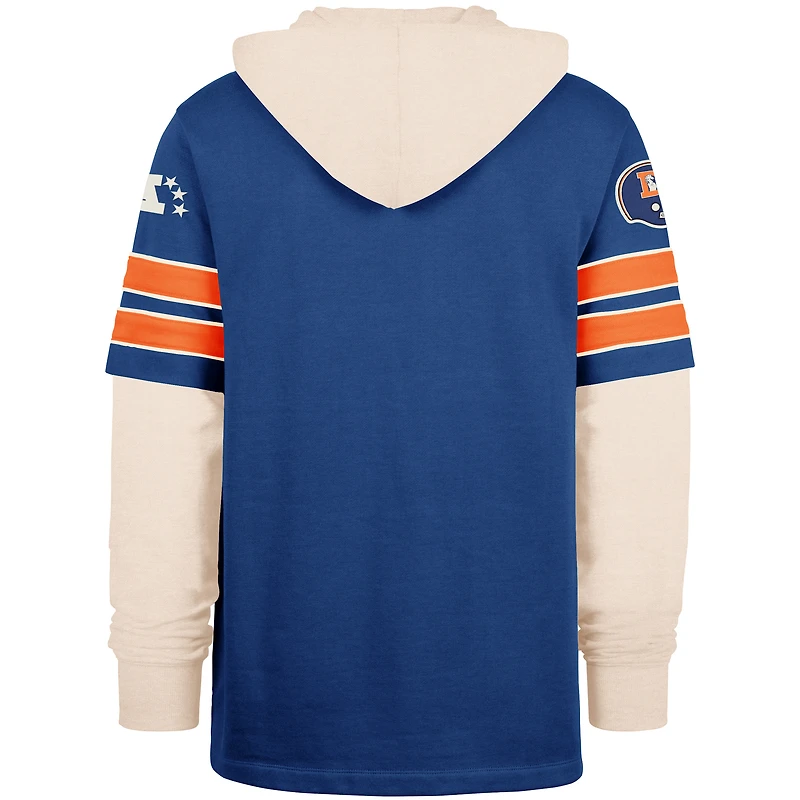 Sweat à capuche bleu 47 Denver Broncos Throwback Split Zone Cornerback Duo pour homme