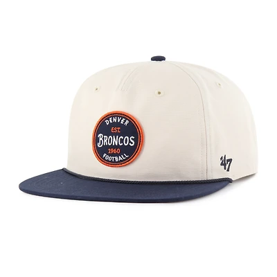 Casquette ajustable Payson Captain des Denver Broncos, couleur crème, modèle 1947, pour homme