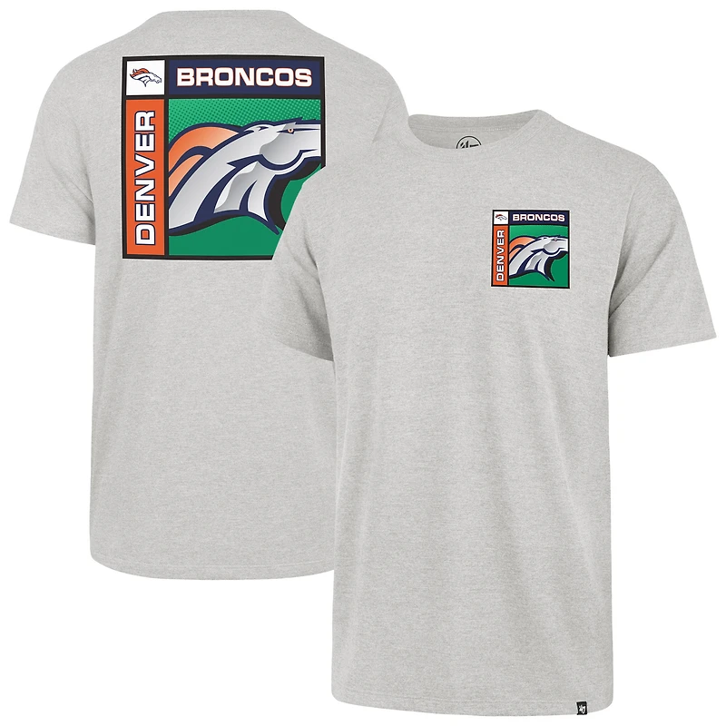 Men's '47  Gray Denver Broncos Chrome Plate Franklin T-Shirt