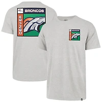 Men's '47  Gray Denver Broncos Chrome Plate Franklin T-Shirt