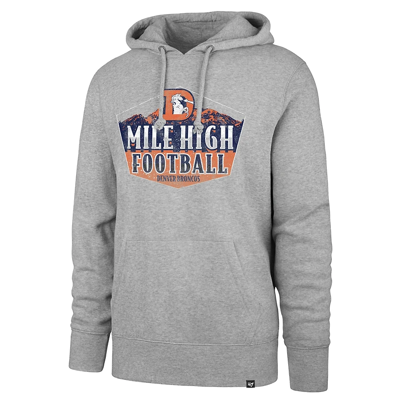 Sweat à capuche gris Denver Broncos Headline '47 pour homme