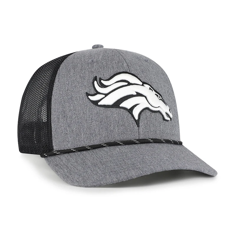 Casquette ajustable en corde de carbone des Broncos de Denver 47 pour homme, couleur anthracite chiné