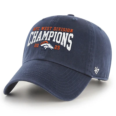 Men's '47 Navy Denver Broncos 2025 AFC West Division Champions Clean Up Adjustable Hat