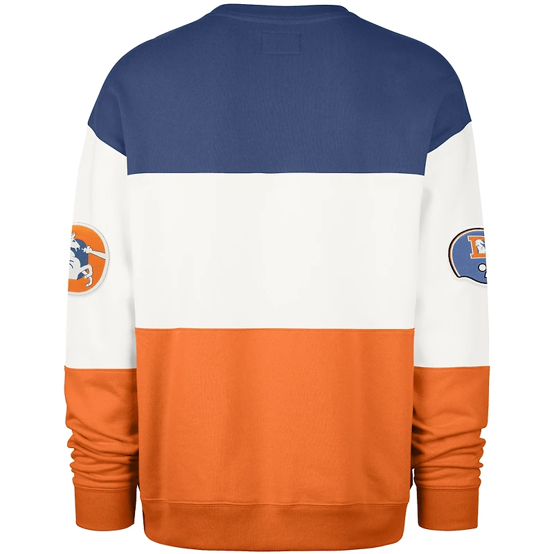 Men's '47  Royal/Orange Denver Broncos Throwback Breeze Maximalist Sweatshirt