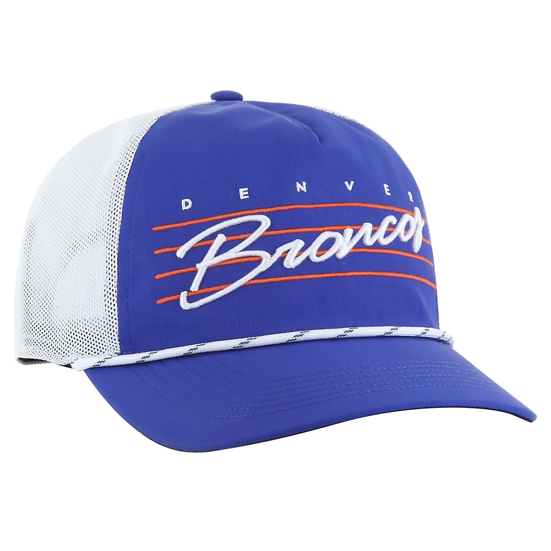 Men's '47 Royal/White Denver Broncos Downburst Relaxed Hitch Trucker Adjustable Hat
