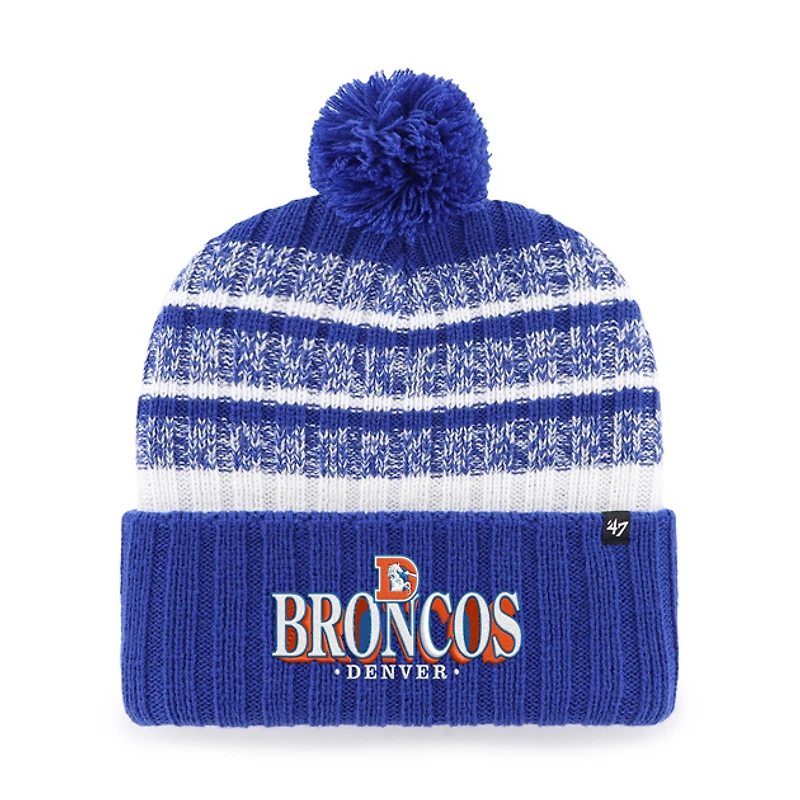 Men's '47  Royal Denver Broncos Tavern Cuffed Knit Hat with Pom