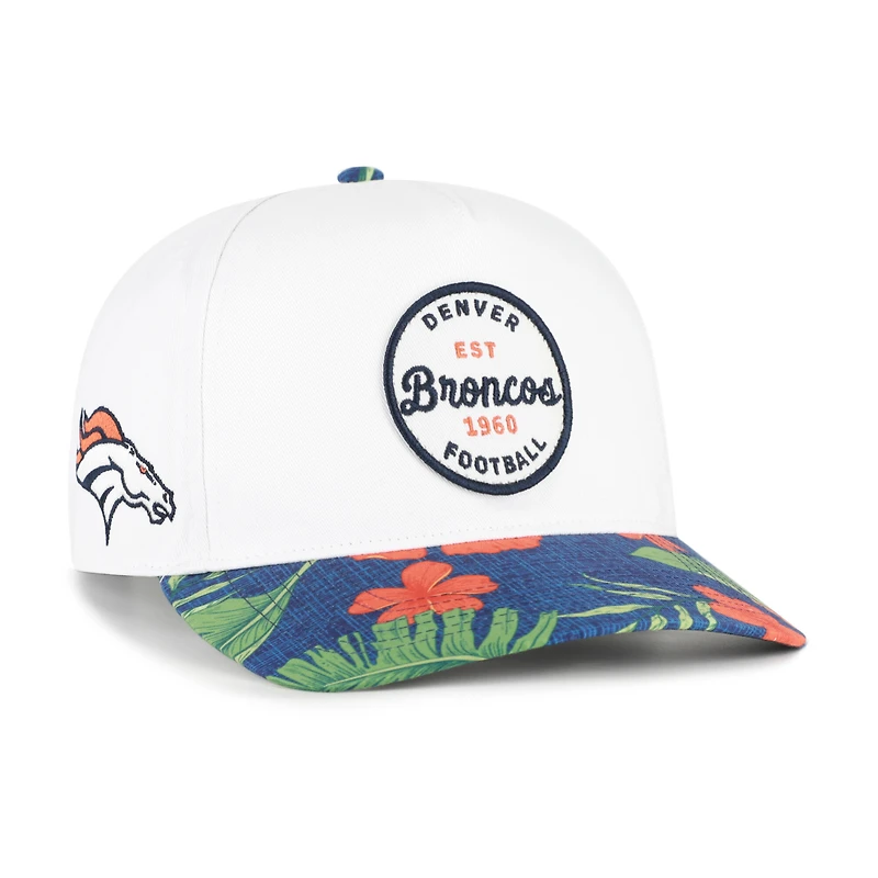 Casquette ajustable Denver Broncos Beach Side Hitch blanche et marine pour homme, modèle 47