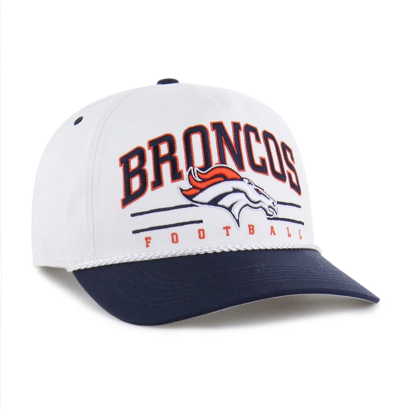 Men's '47 White/Navy Denver Broncos Roscoe Two-Toned Hitch Adjustable Hat