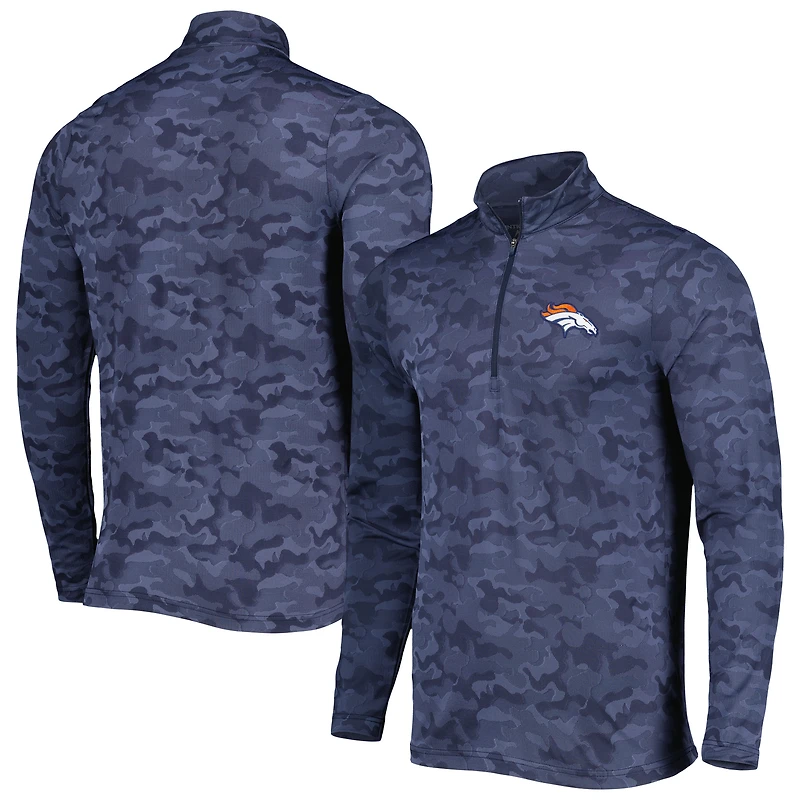 Sweat-shirt à fermeture éclair quart de tour Antigua Navy Denver Broncos Brigade pour homme