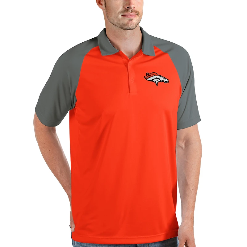 Polo Nova pour homme, orange Antigua/acier, Denver Broncos