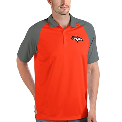 Polo Nova pour homme, orange Antigua/acier, Denver Broncos