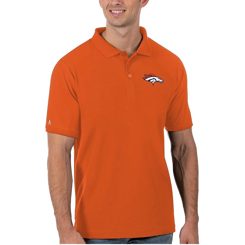 Polo piqué Legacy orange Antigua des Broncos de Denver pour homme