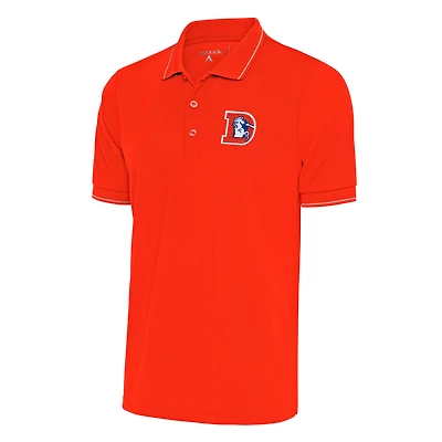 Polo rétro orange Antigua pour homme avec logo de l'équipe des Denver Broncos