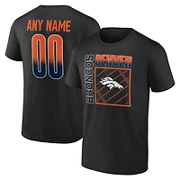 T-shirt noir pour homme Denver Broncos, domicile, personnalisé avec nom et numéro