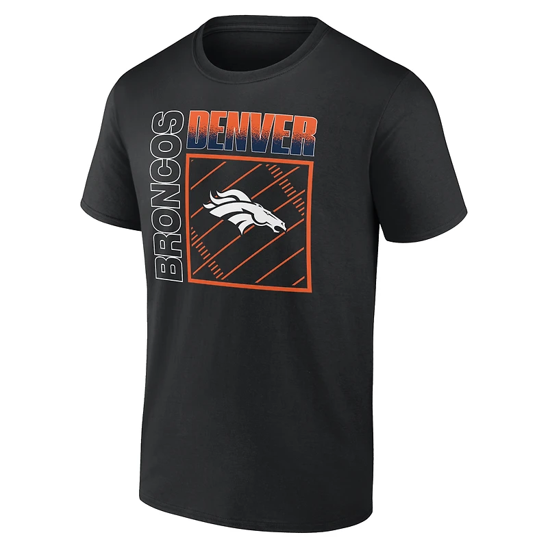 T-shirt noir pour homme Denver Broncos, domicile, personnalisé avec nom et numéro