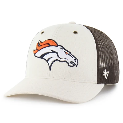 Men's Carhartt x '47 Natural/Brown Denver Broncos Undyed Trucker Adjustable Hat