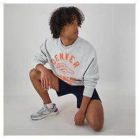 Sweat-shirt en polaire à tissage inversé Champion pour homme, gris chiné, des Denver Broncos
