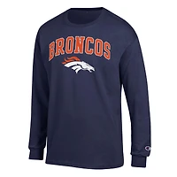 Men's Champion Royal Denver Broncos Arch Over Logo Long Sleeve T-Shirt