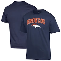 Men's Champion Navy Denver Broncos Arch Over Logo T-Shirt