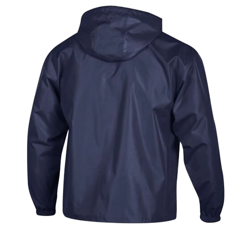 Men's Champion Navy Denver Broncos Packable Hooded Windbreaker Half-Zip Jacket