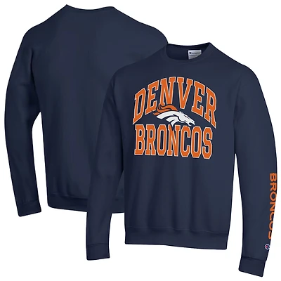 Men's Champion  Navy Denver Broncos Powerblend Fleece Sweatshirt