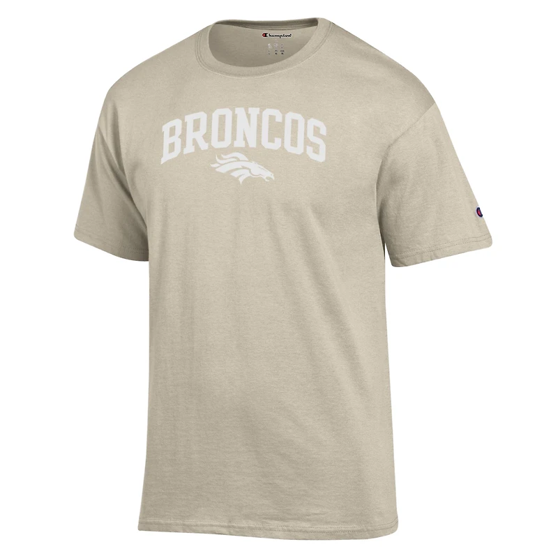 Men's Champion Oatmeal Denver Broncos Jersey T-Shirt