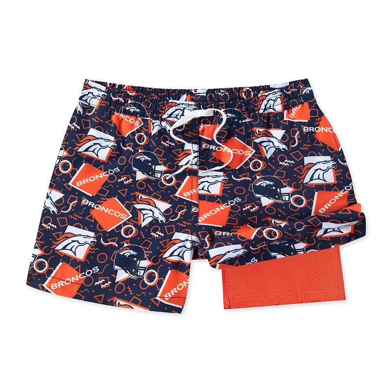 Short de bain doublé classique pour homme, modèle Chubbies Navy Denver Broncos Game Day Fit