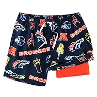 Maillot de bain classique doublé bleu marine Chubbies Denver Broncos The Neon 5,5 pouces pour homme