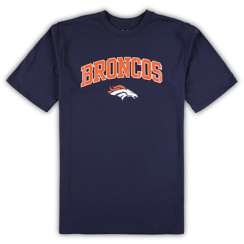 Men's Concepts Sport Navy/Heather Gray Denver Broncos Big & Tall T-Shirt Pajama Pants Sleep Set