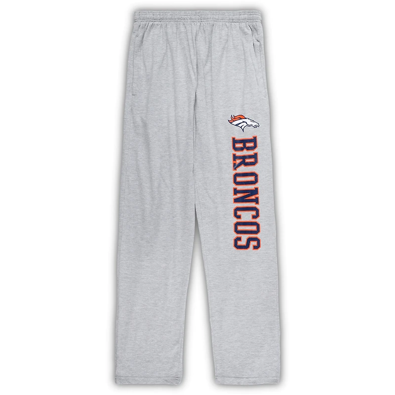 Men's Concepts Sport Navy/Heather Gray Denver Broncos Big & Tall T-Shirt Pajama Pants Sleep Set