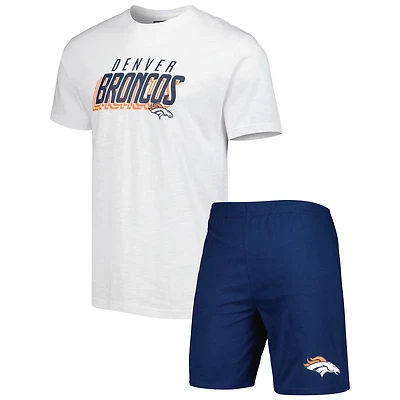 Men's Concepts Sport Navy/White Denver Broncos Downfield Top & Shorts Sleep Set