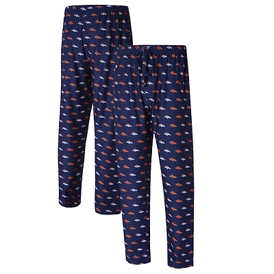 Men's Concepts Sport Navy Denver Broncos Record Allover Print Knit Pants