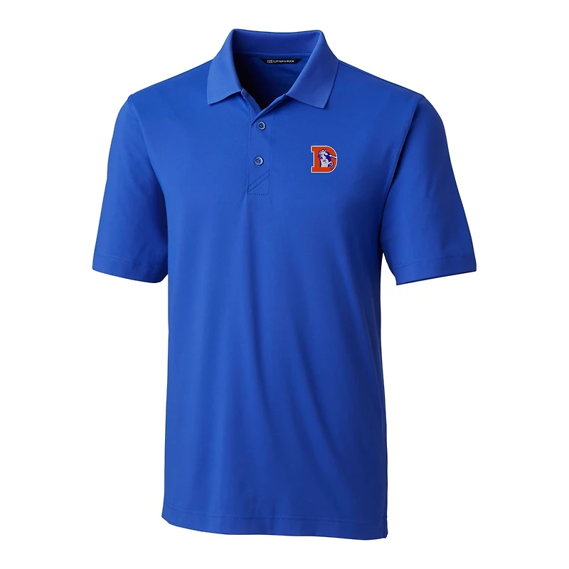 Polo extensible Forge bleu à logo rétro des Broncos de Denver pour homme Cutter & Buck