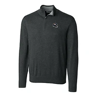 Men's Cutter & Buck  Charcoal Denver Broncos Helmet Lakemont Tri-Blend Quarter-Zip Pullover Sweater