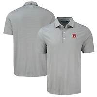Polo gris à rayures fines Forge Eco des Denver Broncos pour homme, Cutter & Buck