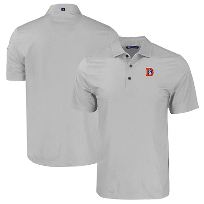 Polo recyclé extensible à imprimé géométrique ton sur pour homme, coupeur et buck, gris, Denver Broncos Throwback, grande taille, Pike Eco