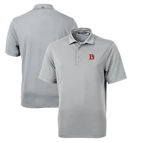 Polo homme gris Cutter & Buck Denver Broncos Throwback Logo Virtue Eco Pique recyclé grande taille