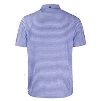 Polo recyclé extensible à rayures écologiques Forge Eco Heather Stripe pour homme, bleu chiné, coupe-vent et buck, Denver Broncos Throwback, grandes tailles